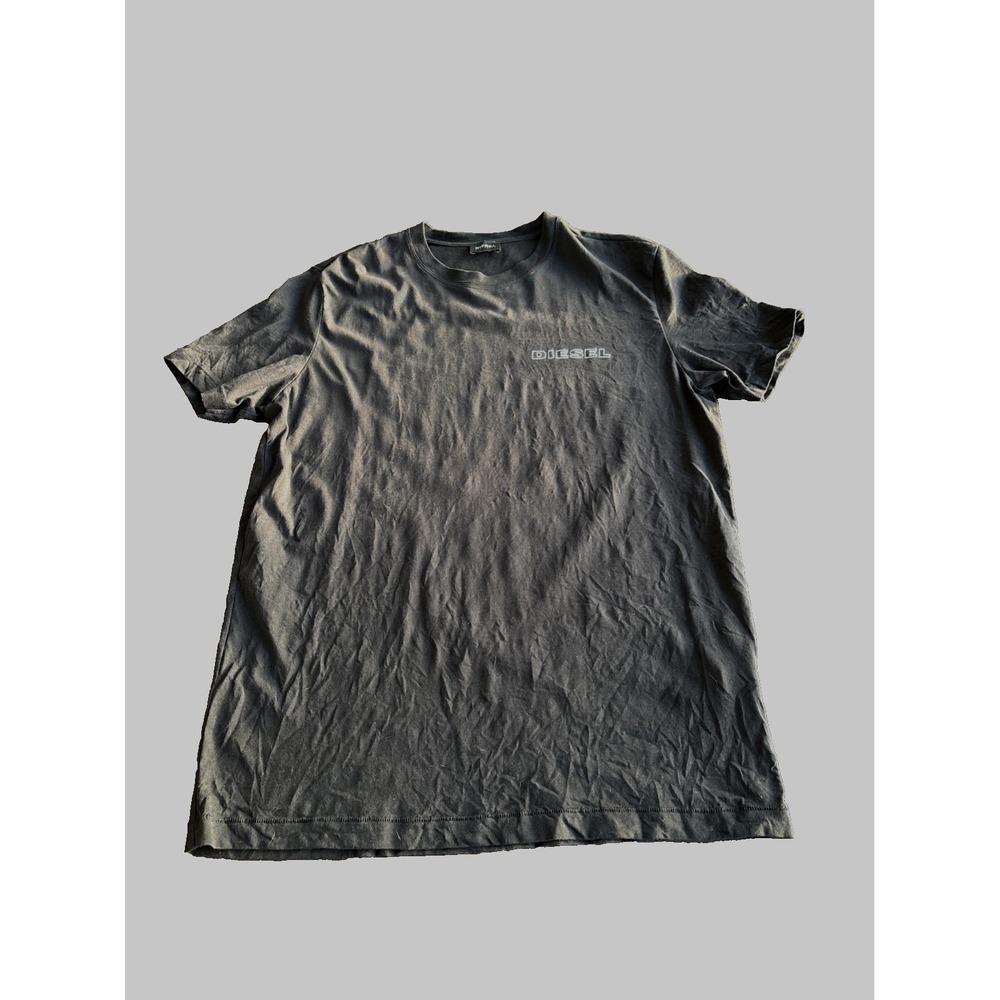 Diesel T-shirt Mens Black XL classic with spellout on chest cotton minimalist